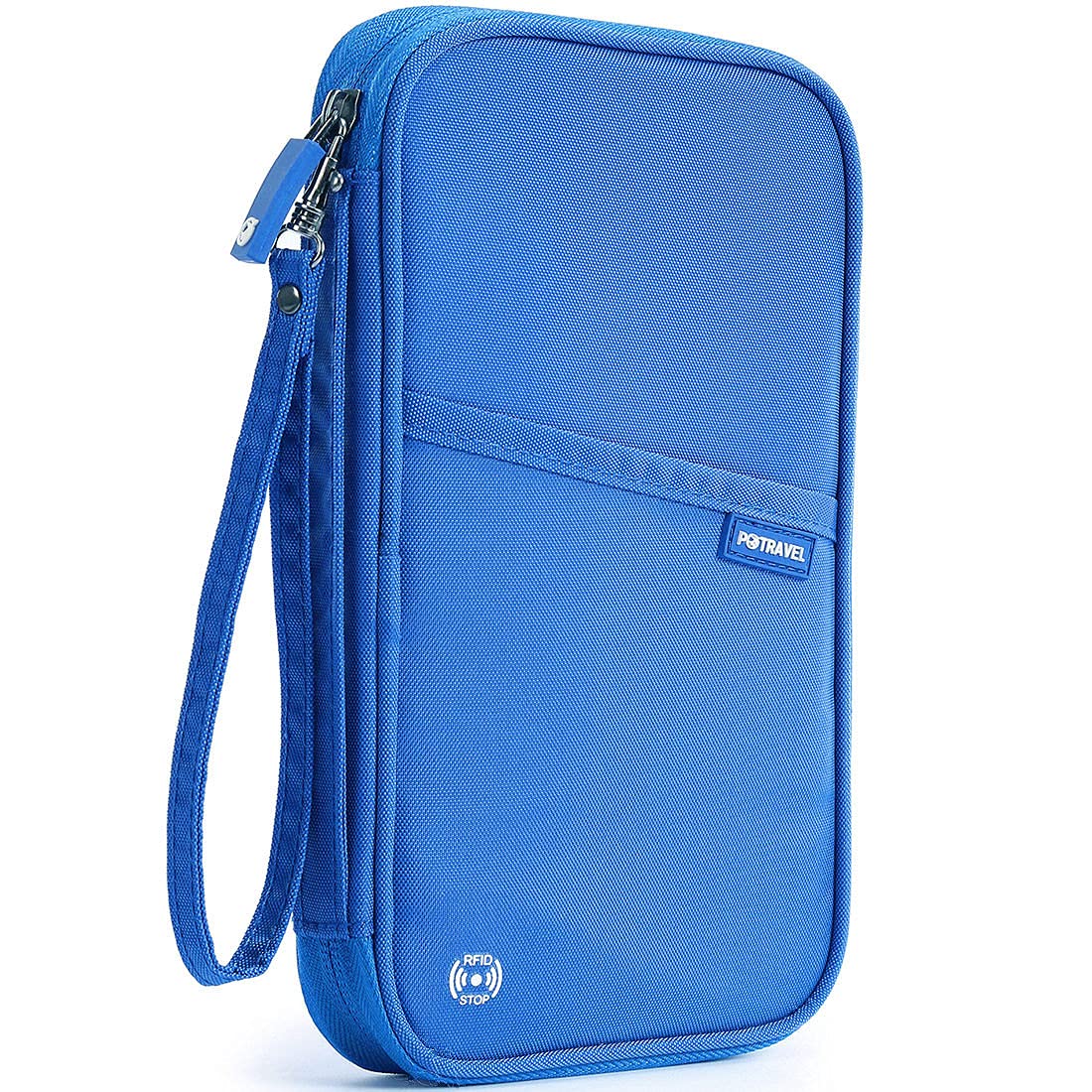 VanFn Travel Wallet Family Passport Holder RFID Blocking Travel Document Organiser Waterproof Holiday Passport Case Men Women for ID Card, Credit Cards, Flight Tickets, Money, Coins (Blue)