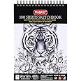 PANDAFLY 9x12 Premium Sketch Book Set, 1-Pack 100 Sheets Spiral Bound Art Sketchbook, Acid Free (68lb/100gsm) Artist Drawing Book Paper Painting Sketching Pad, Ideal for Kids, Beginners, Artists