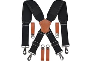 WELKINLAND Lightweight Tool Belt Suspenders - Leather Tool Bag Suspenders for Men