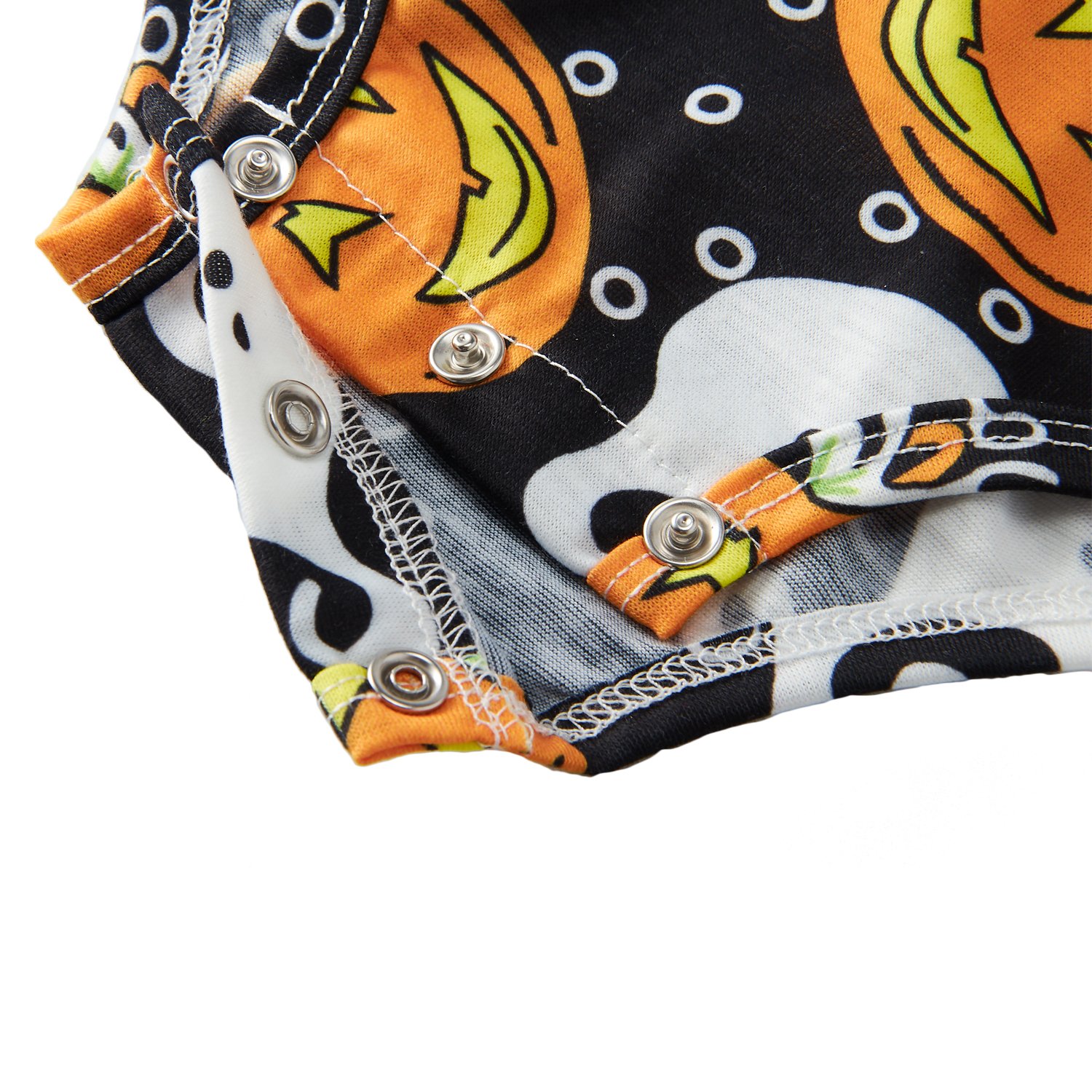 0-6Moths New Born Baby Funny Pumpkin Jumpsuit with Headband Cute2 Pcs Set Outfit Lovely Long Sleeve Top Summer Clothes Jumpsuit Size 70