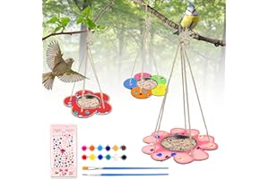 BELLOCHIDDO Bird Feeder Craft Kits - Kids Arts and Crafts DIY Wooden Paint Kits, Make Your Own Bird Feeders Ornaments DIY to Paint - Bird Feeders Craft for Kids Ages 3-5 4-8 8-12(3 Pack)