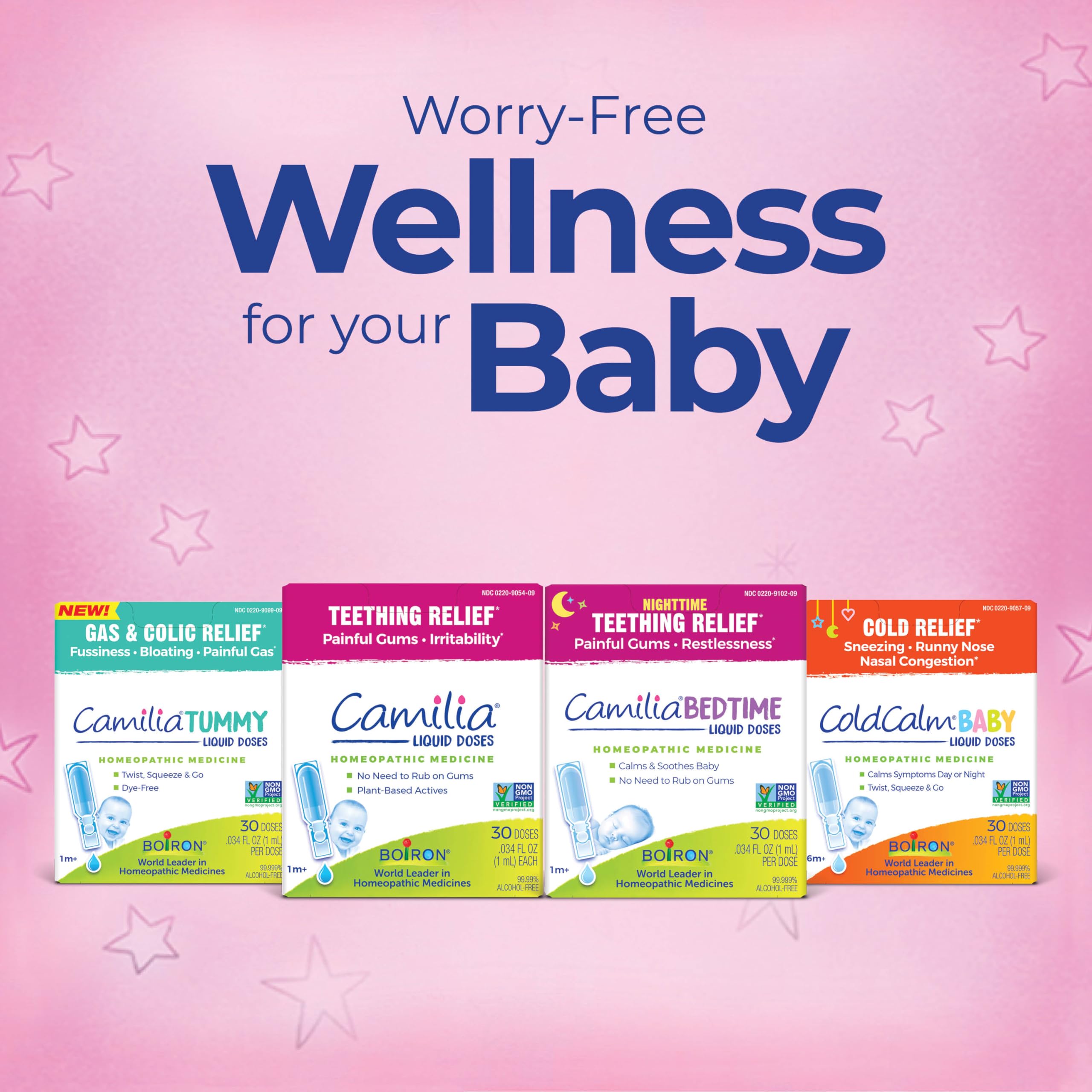 Boiron Camilia Bedtime Liquid Doses for Nighttime Teething Relief, Painful Gums, Restlessness, and Irritability - 30 Count