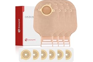 DERAYMI 30 PCS Ostomy Supplies Colostomy Bags 2 Piece Ostomy Bag Two Piece Ostomy Drain Pouches for Ileostomy & Stoma Care, Trim-to-Fit 15-60 mm (20 x Bags+10 x Skin Barriers)