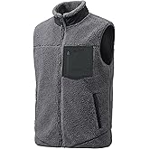 Pioneer Camp Men's Sherpa Fleece Vest Full Zip Up Winter Outerwear Vests Heavyweight Warm Cozy Fuzzy with Zipper Pockets