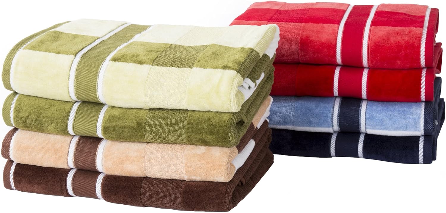 Lavish Home 100% Cotton Oakville Velour 6 Piece Towel Set-Chocolate: Home & Kitchen