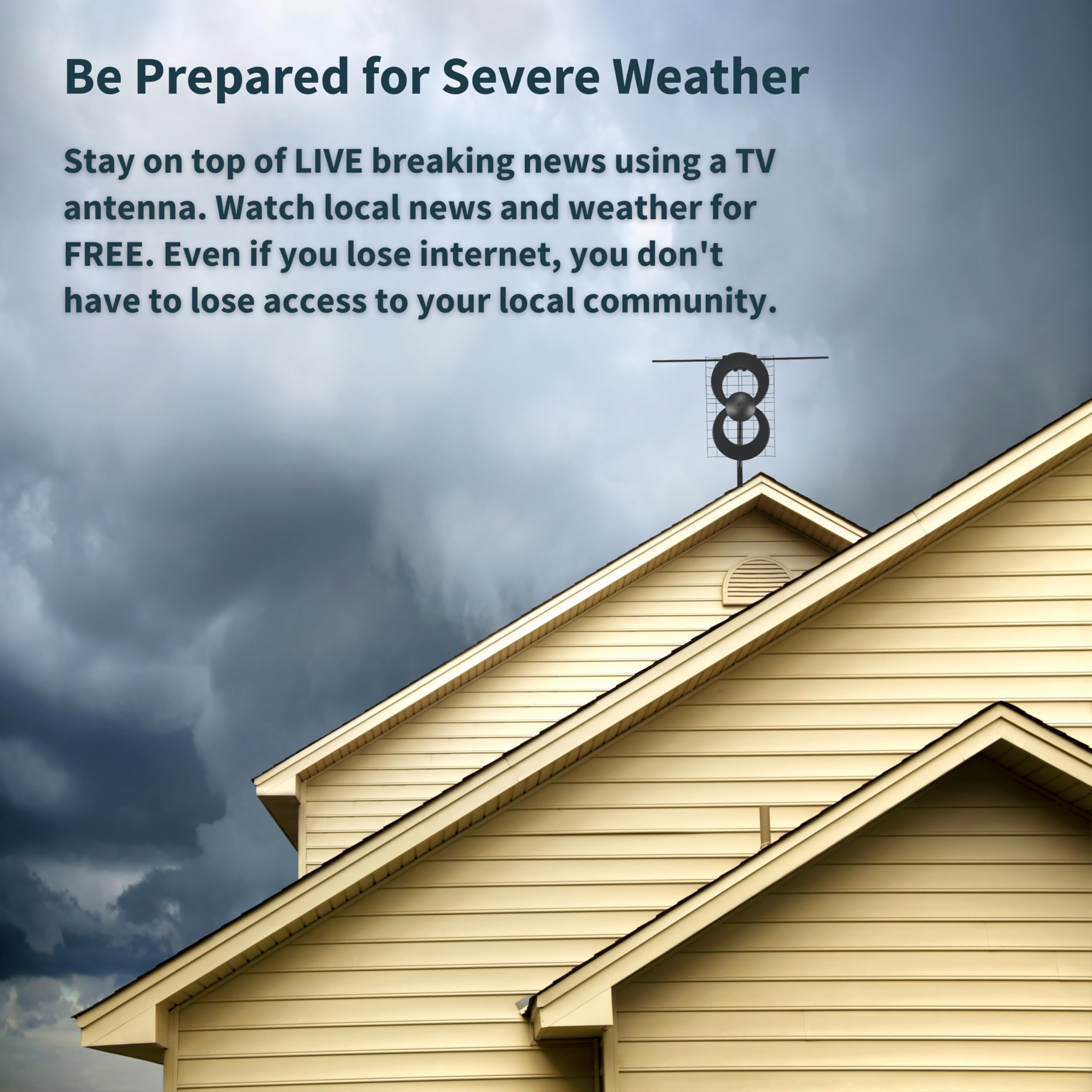 Antennas Direct ClearStream 2V Indoor Outdoor TV Antenna UHF VHF Multi-Directional, 60+ Mile Range, 4K 8K UHD, NEXTGEN TV – w/Reflector, 20-inch Mast