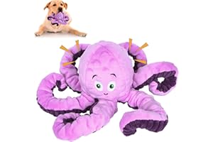 BTTFERE Dog Toys for Large Breed, Octopus Squeaky Funny Cute Interactive Medium & Small Dog Toys, Stuffed Plush Animals Puppy Toys, Dog Birthday for Dog Presents - Octopus
