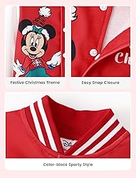 Disney Minnie Mouse Girls Christmas Varsity Bomber
