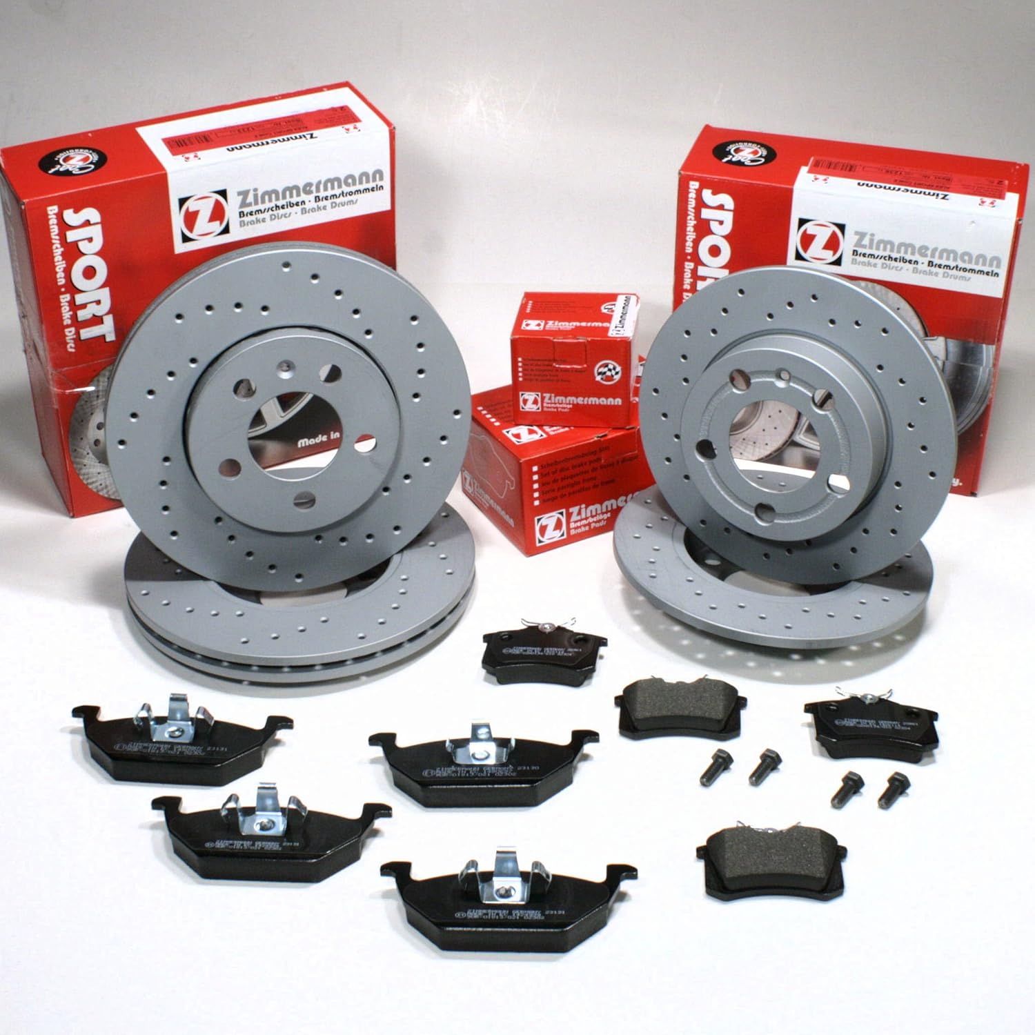 Zimmermann Sport Brake Discs Coat Z Punched/Brakes Front and Rear Brake