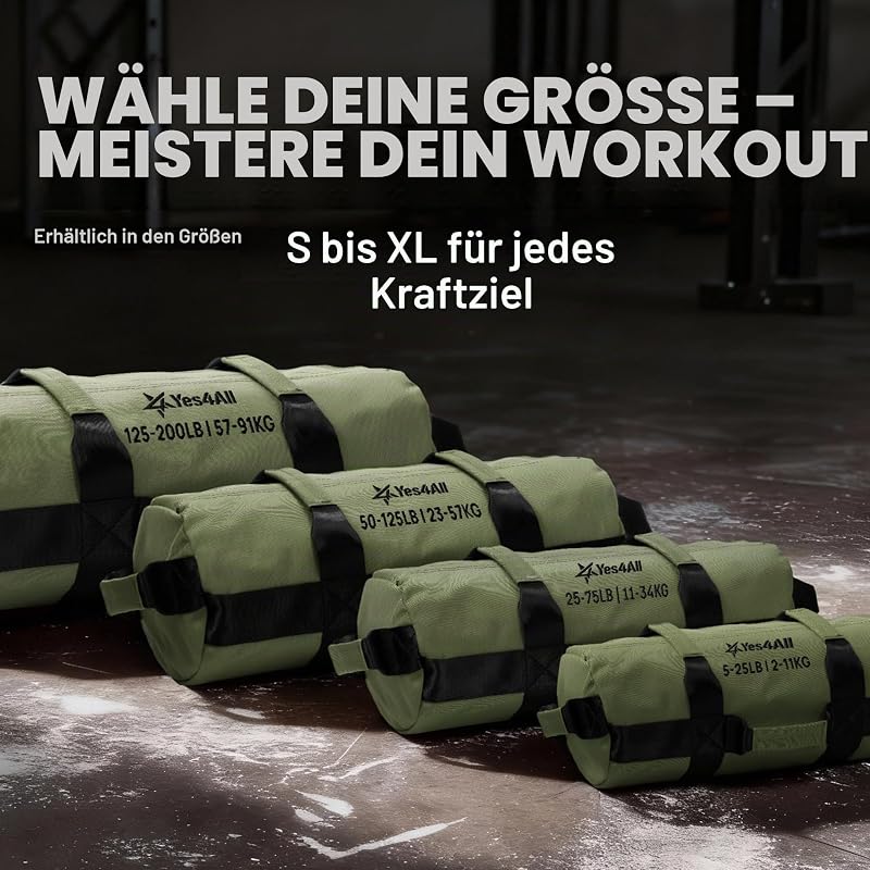 Sandsack 20/30/50/80 kg – Gewichtssack fürs Fitnessstudio – Powerbag für Core-Training, Laufen, Workout & Powerlifting – Ungefüllt geliefert