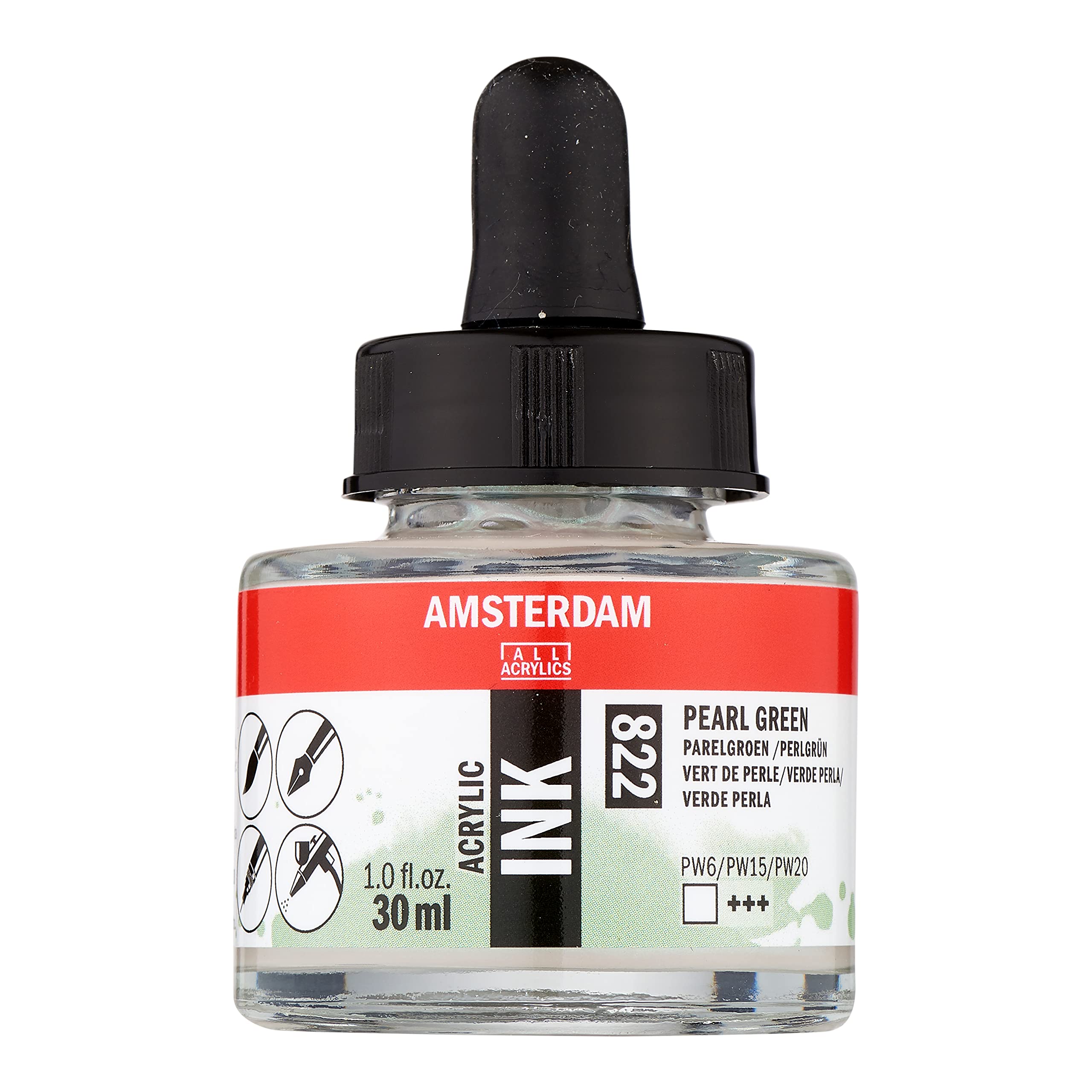 Amsterdam Acrylic Ink Bottle 30 ml Pearl green 822 (17208220)
