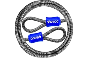 VIVBOO 1/2Inch Heavy-Duty Security Cable Lock with Loops 4FT/6FT/8FT/10FT Bike Lock Cable Steel Cable Chain Locks for Outside