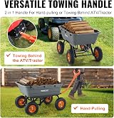 VEVOR Poly Garden Dump Cart 1500 lbs Capacity, 13" Tires, Steel Frame view 3