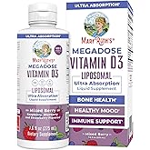 MaryRuth Organics Megadose Vitamin D3 Liposomal | Vitamin D 4000 IU | Ultra Absorption | Immune Support for Adults | Bone Hea
