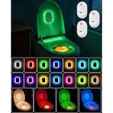 Flupuro 3 Pack Rechargeable Toilet Bowl Lights with Motion Sensor and Projector