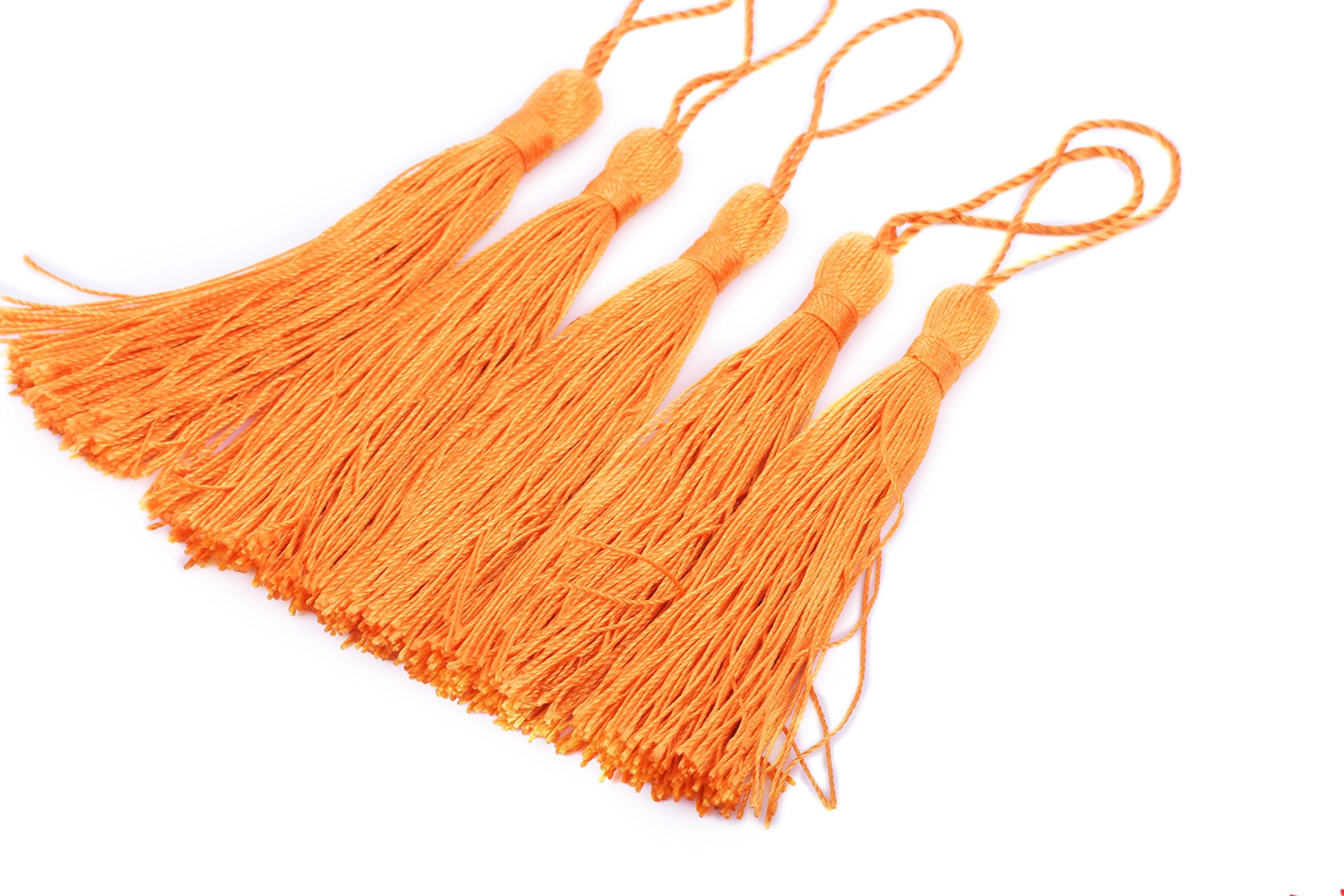 KONMAY 20pcs Silky Handmade Tiny(3.5'') Soft Craft Mini Tassels with Loops for Bookmarks Jewelry Making, Decoration DIY Projects (Golden)