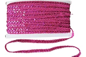 CAICXI 14 Yards 0.47 inch Sparkle Bling Gleaming Ribbon Sequins Trim Spool Sewing String Applique Bridal Wedding Applique Crafts (Lilac)