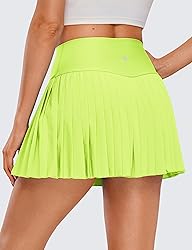 CRZ YOGA Women's High Waisted Pleated Tennis Skirts