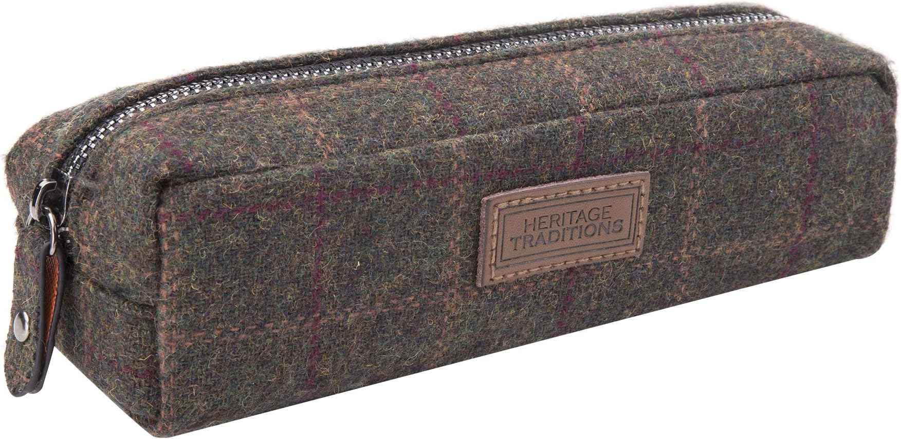 Tweed Green Box Colour Travel Cosmetic Toiletry Bag (Green)