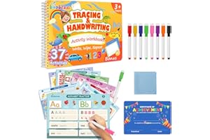 BAOBRAVA Preschool Learning Activities, 37 Themes Tracing Activity Books Ages 3-8, Toddler Handwriting Practice, Letter Tracing for Kids Preschool Kindergarten Workbooks, Christmas Birthday Gifts