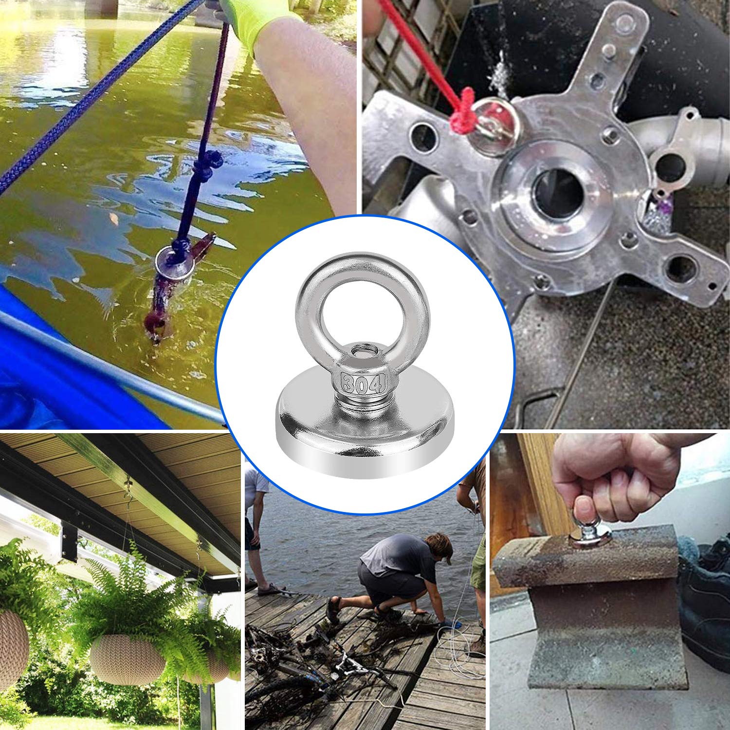 Download Salvage River Treasure Hunting 227kg Pulling Force Super Strong Round Neodymium Rare Earth Magnet With Countersunk Hole Eyebolt For Magnetic Fishing Fishing Magnets 2 Pack 60mm Diameter Rare Earth Magnets Business Industry