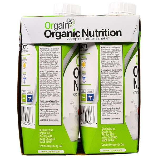ORGAIN ORGANIC STRAWBERRIES AND CREAM NUTRI SHAKE 4 PACK, 11 FZ