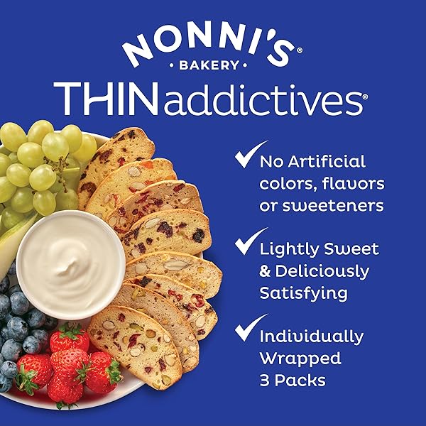 NONNI’S, CRANBERRY THIN ADDICTIVES, 4.4 OUNCE