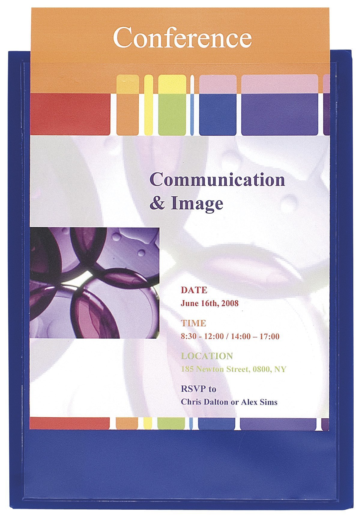 Exacompta - Ref 43502E - Kreacover Personalisable Presentation Folder - Suitable for A4 Documents, Business Card Slot, Pre-Cut Tabs for Holding Documents - Blue (Pack of 10)