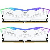TEAMGROUP T-Force Delta RGB DDR5 Ram 64GB (2x32GB) 6400MHz PC5-51200 CL30 M-DIE Desktop Memory Module Ram for 600 700 Series Chipset XMP 3.0 Ready White FF4D564G6400HC30CDC01