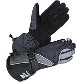 SKYDEER 100% Waterproof and Premium Deerskin Suede Leather Ski Gloves with 150G 3M Thinsulate Lining, Ultra Soft & Durable & Warm Cold Weather Gloves for Extreme Cold Condition (SD8650T)
