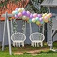 Macrame Hammock Chair Swing with Hardware Kits, Handmade Knitted Hanging Chair for Bedroom,Indoor,Outdoor, Balcony, Yard, Porch- 265 Pound Capacity -29.53" L x 29.53" W x 45.28" H