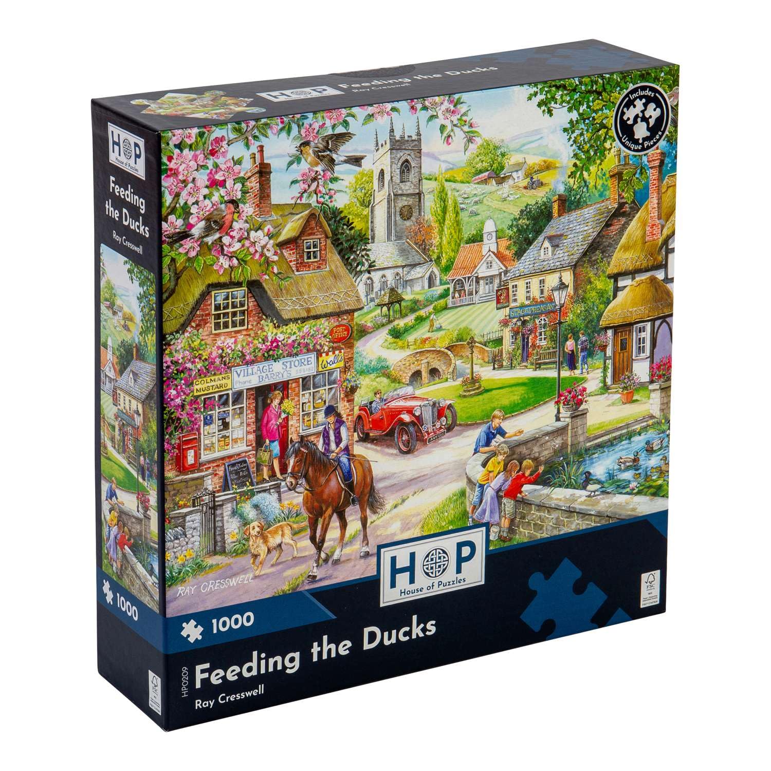 The House of Puzzles - Feeding The Ducks Jigsaw - 1000 Piece Jigsaws For Adults, Artist Illustrated, Scenic Landscape, Deluxe Puzzle Gifts — image 1
