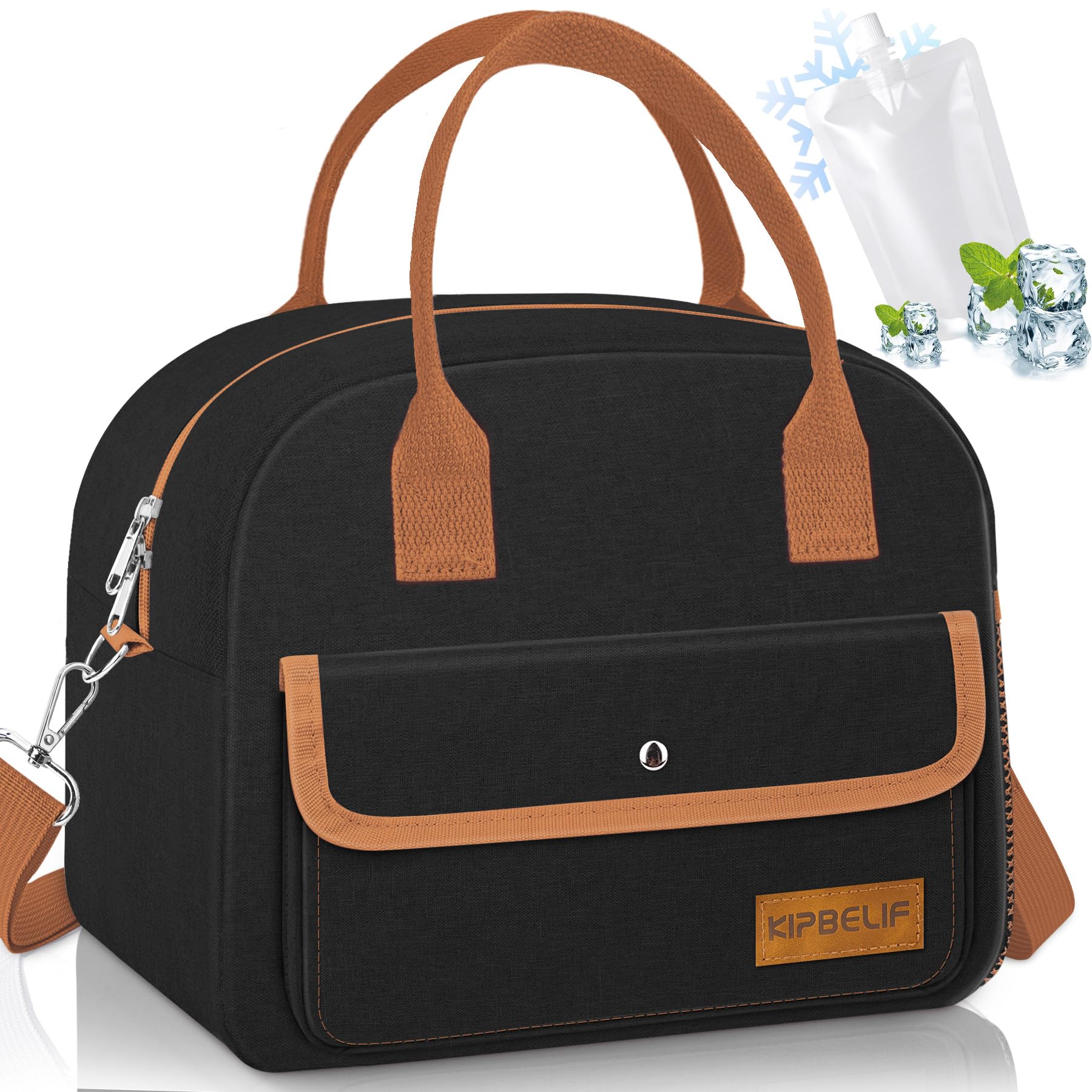 Photo 1 of KIPBELIF Cute & Roomy Adult Lunch Box for Women – Stylish Insulated Lunch Bag with Cooling Pack, Shoulder Strap, Multi-Pockets for Work, Picnic, and Travel (Standard Size)