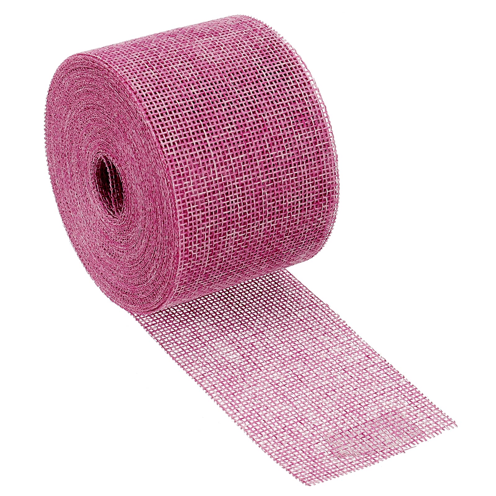 PATIKIL 2 Inch Wide 11 Yards Burlap Fabric Ribbon, Jute Crafts Roll Wrapping for Party Home DIY Wrapping Decoration Pink