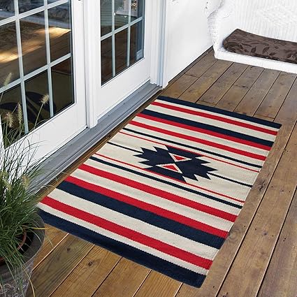 Arfa home furnishing 100% Cotton Multi Color 50 x 80 cm Vintage Area Rug Handwoven Floor Rug Carpet Dari