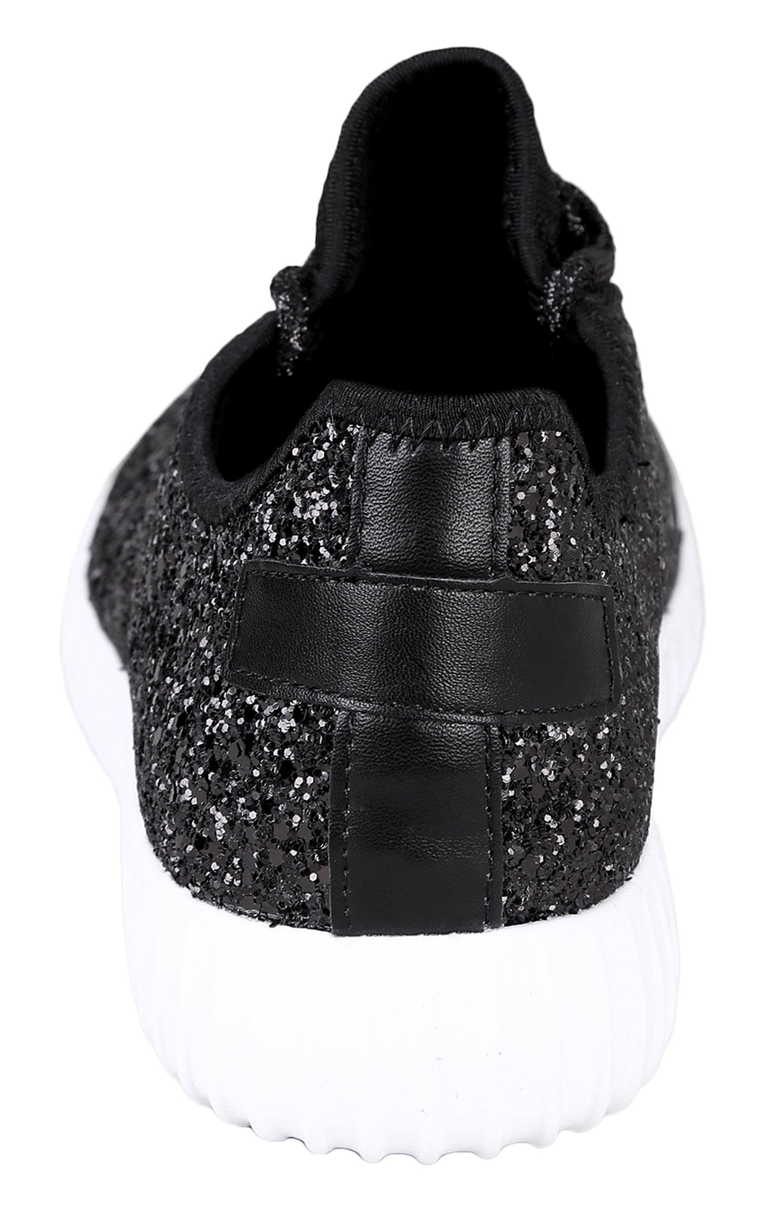 Forever Link Women's REMY-18 Glitter Fashion Sneakers Black - Image 4