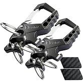Hephis Skull Heavy Duty Key Chain,Car Emergency Escape Tool, Seat belt Cutter,Bottle Opener,Carabiner Car Key Chains