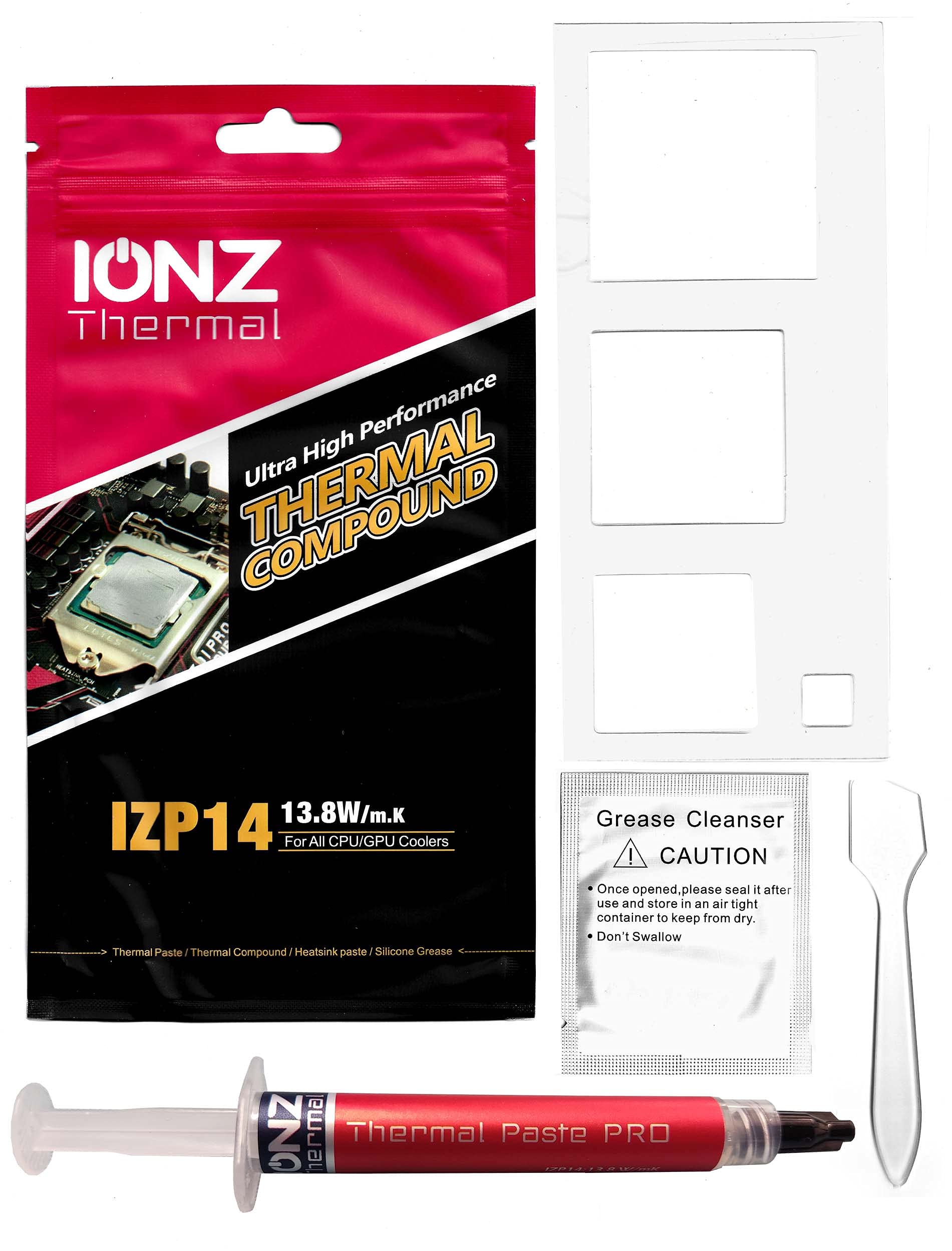 ionz IZP14 Kit - 2 Grams - Ultra High Performance Thermal compound, 13.8W/mK Heatsink Paste 2g For All CPU/GPU Coolers