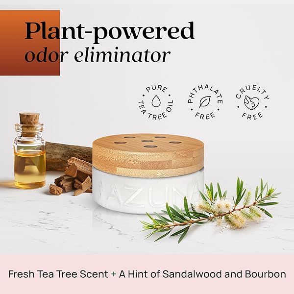 AZUNA AIR FRESHENER AND ODOR ELIMINATOR FOR STRONG ODOR GEL 24OZ REFILL POUCH | PLANT-BASED & LONG LASTING | PET, SMOKE, HOME AND BATHROOM | SANDALWOOD | LASTS 60–90 DAYS
