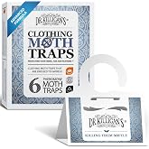 Dr. Killigan's Premium Clothing Moth Traps with Pheromones (White, 6 Traps) | Clothes Moth Traps with Pheromones, Works Better than Moth Balls, Targets the Webbing Clothes Moth &amp; Casemaking Clothes Moth