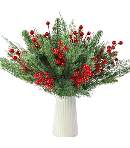 24 ramas de pino artificiales, ramas de abeto falsas, agujas de pino, ramas de Navidad, adornos de Navidad, adornos para árbol de Navidad, decoración de Navidad para manualidades, guirnalda, verde B 24 ramas de pino artificiales, ramas de abeto falsas, agujas de pino, ramas de Navidad, adornos de Navidad, adornos para árbol de Navidad, decoración de Navidad para manualidades, guirnalda, verde B