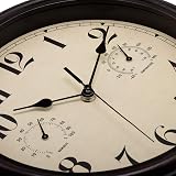 Foxtop 12" Indoor Outdoor Waterproof Wall Clock with Thermometer & Hygrometer view 4