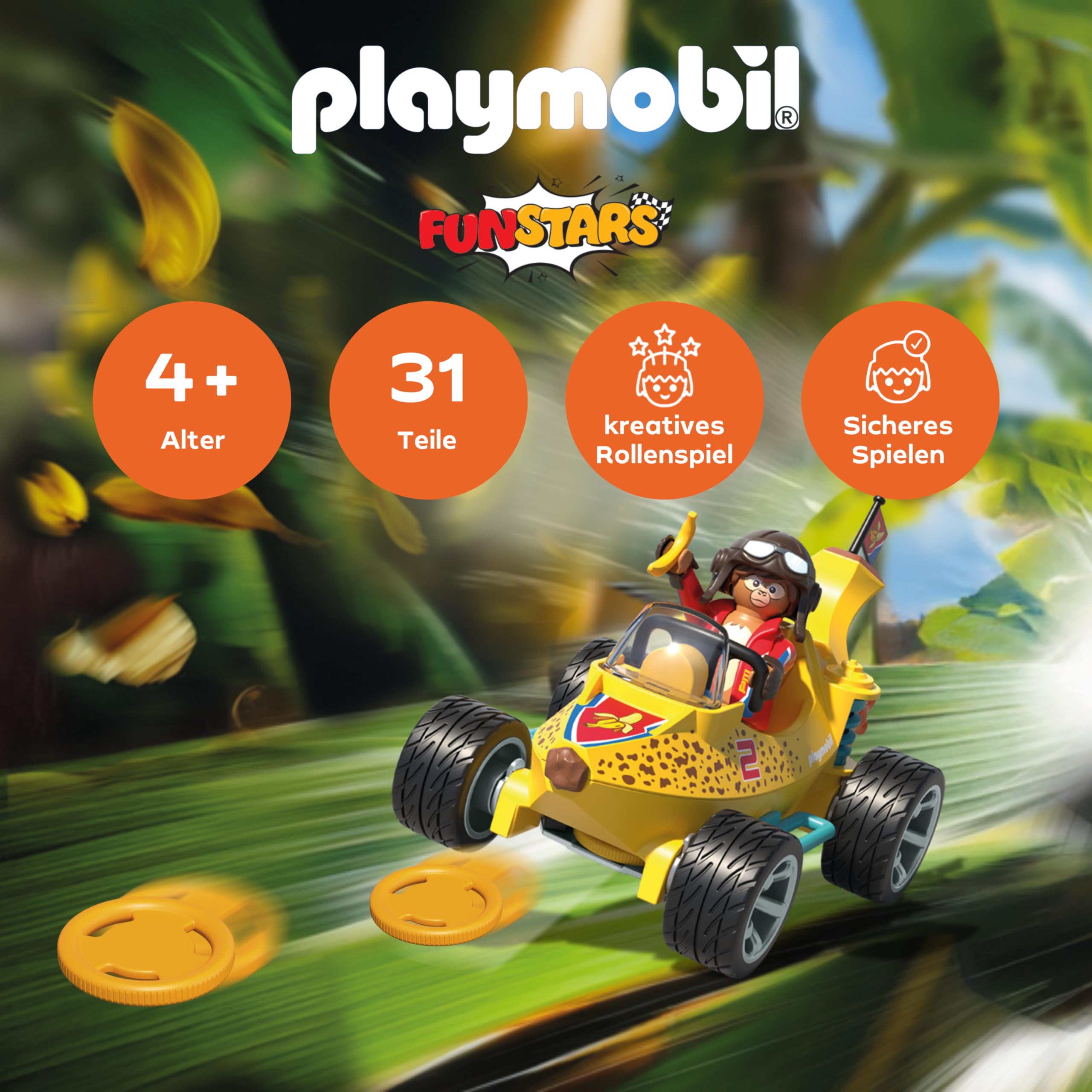 PLAYMOBIL | Fun Stars | Rasende Banane | Spielzeug ab 4 Jahren | Geschenk für Kinder | Spielzeug Auto | Mit Schießfunktion | 71717 2