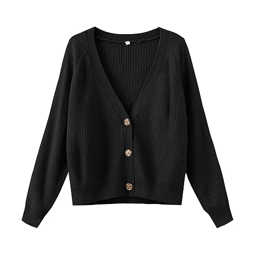 TASAMO Women's Button Down V Neck Long Sleeve Soft Knit Cardigan