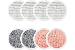 ANDONGO Replacement Steam Mop Pads for Shark S7000AMZ / S7001 / S7201 Steam Mop, Reusable Steam&Scrub Cleaning Pad, Scrubbing and Sanitizing Rotating Pads (4 Scrubby Pads+2 Heavy Scrub Pads+2 Deodorant Pads)