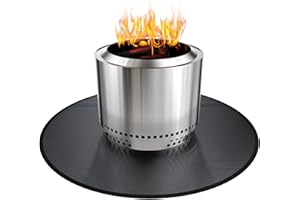 VIESEMBO 38" Fireproof Fire Pit Mat for Solo Stove Bonfire, Round Grill Mats for Outdoor Grill Deck Protector, Waterproof Pad for Solo Stove Accessories, BBQ Mat for Patio