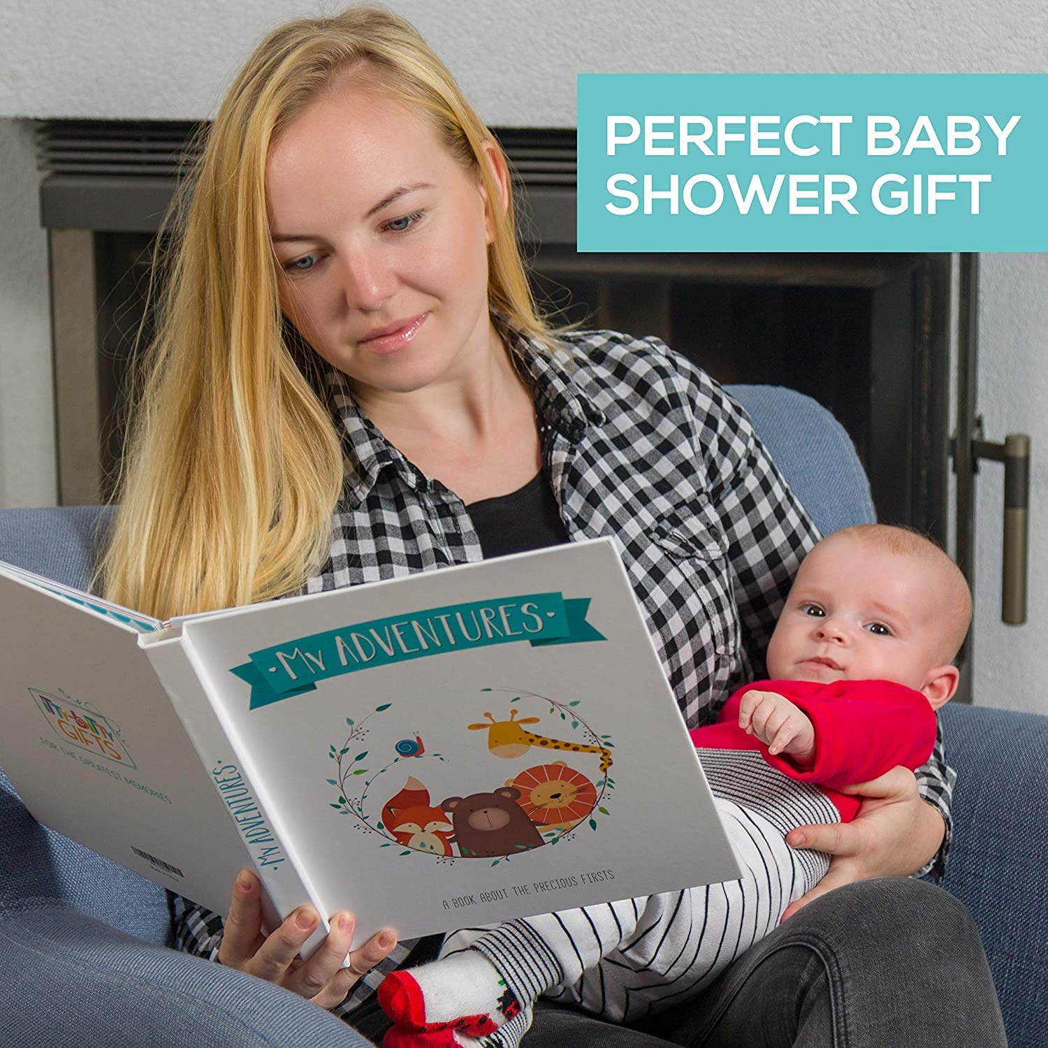 Itty Bitty Gifts Cute Baby Memory Book Scrapbook - Milestone, Keepsake Photo Album for Infant Girls & Boys - Journal for the First Five Years - Perfect Shower Present for Expecting Mother, New Parents : Baby