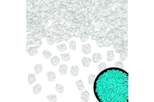 Kaiyuan Dynasty 200PCS Bule Glow in The Dark Rocks Luminous Rocks Glowing Rocks for Vase Fillers Table Scatters Aquarium Fish Tank Home Decor,(11 * 14mm)