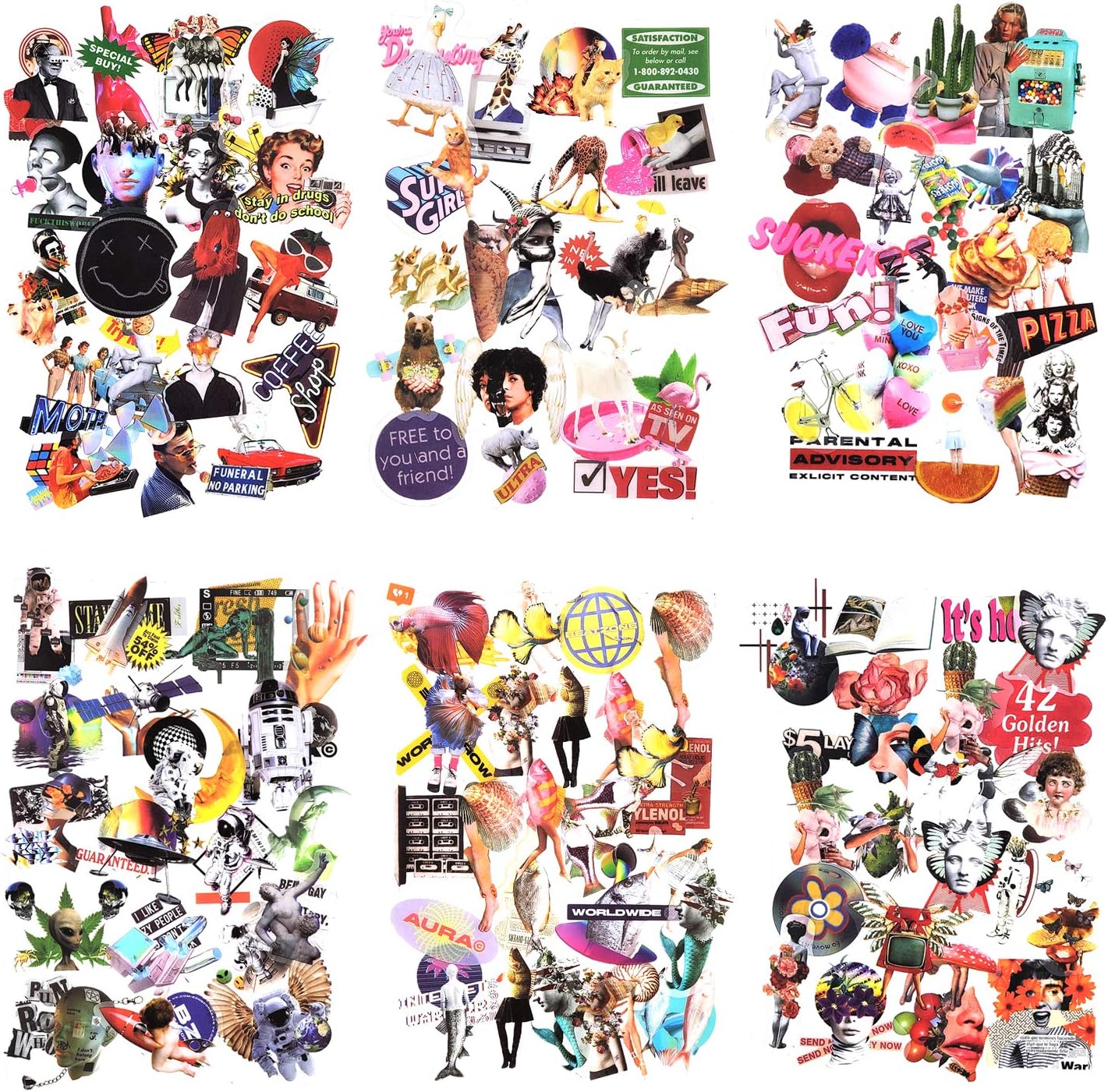 240 Sheets Scrapbook Stickers Vaporwave Stickers Aesthetic Stickers Trendy Stickers Decoration