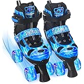 Nattork Kids Roller Skates for Girls Boys, 4 Size Adjustable Panda Quad Skates with All Light up Wheels, Beginner Roller Skates - Birthday Gift for Outdoor Indoor